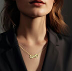 Sonsuzluk İsim Yazılı 14 Ayar Altın Kolye