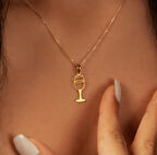 Şarap Bardağı 14 Ayar Altın Kolye