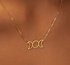 Güneş Tutulması 14 Ayar Altın Kolye