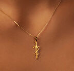 Samuray Kılıcı 14 Ayar Altın Kolye