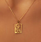 Maymun 14 Ayar Altın Kolye