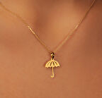 Şemsiye 14 Ayar Altın Kolye