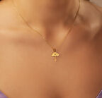 Şemsiye 14 Ayar Altın Kolye