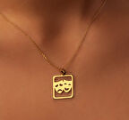 Ağlayan Gülen Surat 14 Ayar Altın Kolye