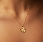 Ouroboros Yılan 14 Ayar Altın Kolye