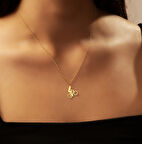 Bisiklet Süren Kız 14 Ayar Altın Kolye