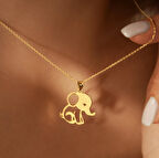 Yavru Fil 14 Ayar Altın Kolye