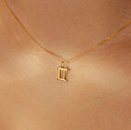 İkizler Burç 14 Ayar Altın Kolye