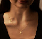 Haç 14 Ayar Altın Kolye