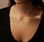 Harf Haç Model 14 Ayar Altın Kolye