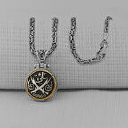 Hz Ali Zulfikar Tasarımlı Ortası Dönen Kral Zincirli 925 Ayar Gümüş Erkek Kolye