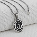 Denizci Çapa 925 Ayar Gümüş Erkek Kolye