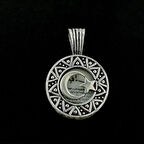 Ay Yıldız Tasarımlı cevşeni Kebir Dua 925 Ayar Gümüş Erkek Kolye Ucu