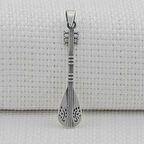 Bağlama Saz Tasarımlı 925 Ayar Gümüş Erkek Kolye  Ucu