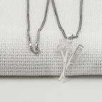 Berber Makas Ve Tarak  925 Ayar Gümüş Erkek Kolye