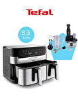 Tefal Çift Hazneli Easy Fry & Grill Dual Yağsız 8.3 Litre Fritöz ve Tefal 1500W Cam Hazneli robot
