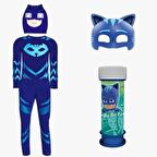 Pija Maskeliler Çocuk Kostümü - Pija Mask Kedi Çocuk Kostüm - Tulum - Cat Boy Çocuk Kostümü