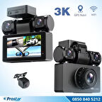 4 Kameralı 3K Ultra HD WIFI GPS Park Modu Özellikli 360 Kamera Seti