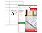 Tanex Tw-2032 Ebat 52 x 35 mm Lazer Etiket  A4 Sayfada 32 Etiket