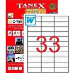 TANEX 70 X 25,4 MM LAZER ETİKET TW-2233