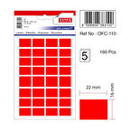 Tanex Etiket Ofc-110 16X22Mm Kırmızı 10 lu 2 paket