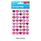 Tanex Kids Sticker Puffy Desenli Kalp 40 Parça (25001)