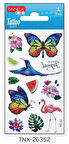 Tanex 7x12mm Kuş-Kelebek Simli Tatoo TNX-26352