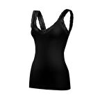 Yıldız 2261 Siyah Modal V Yaka Askıları Dantelli Kadın Atlet