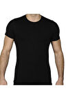 Erkek Siyah Yıldız Likralı Modal T-shirt