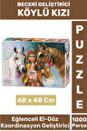 Özel Eğlenceli El Göz Koordinasyon Beceri Görsel Algı Geliştirici Çocuk 1000 Parça PUZZLE KÖYLÜ KIZI