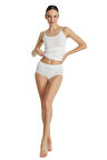 Blackspade Kadın Krem Yüksek Bel Slip Külot 1307
