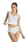 Blackspade Kadın Beyaz Dantelli Slip Külot 1316