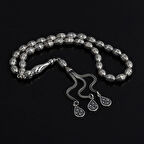 Arpa Kesim El İşlemeli Gümüş Tesbih