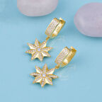 Gümüş Pazarım Altın Kaplama 925 Ayar Gümüş Yıldız Küpe