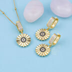 Gümüş Pazarım Özel Tasarım Nazar Boncuklu Altın Kaplama Gümüş Set