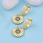 Gümüş Pazarım Özel Tasarım Nazar Boncuklu Altın Kaplama Gümüş Küpe