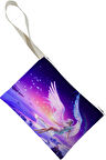Unisex Anime Melek Desenli Portföy Clutch Çanta