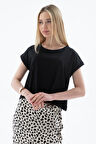 Fashion Friends 25Y0511K1 Kadın Kısa Kollu Crop T-Shirt