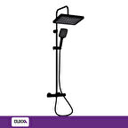DUXXA Atlas Termostatik Bataryalı Rain Duş Seti Siyah DTB.114.MS 3 Yıl Garanti