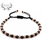 Rose Gold Hematit Ve Oniks Doğal Taş Bileklik