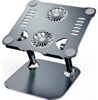 DAYTONA ST-801DG İKİ FANLI NOTEBOOK STANDI,FÜME 360 DERECE