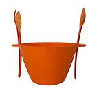 T.Concept Çatal Kaşıklı Salata Kasesi Turuncu