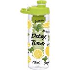 Herevin Limon Desenli 650 ml Infuserli Detox Suluk Matara Vidalı Kapak