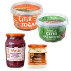 Melis Çıtır Soğan - Çıtır Jalepeno - Kırmızı Soğan ve Sarımsak Turşusu 4 lü Karma Paket