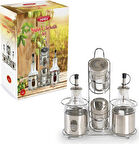 Vidrex Metal Kaplamalı Cam 4'lü Yağlık/Sirkelik Seti