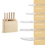 Schafer Forge Kesme Tahtası/Bıçak Seti 10 Parça-Krem