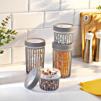 Schafer Lane 4 lü Saklama Kabı-Gri