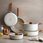 Schafer Ceramoni Seramik Basık Tencere 30 Cm-Krem