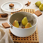 Schafer Ceramoni Seramik Derin Tencere 24 Cm-Krem