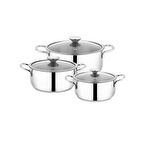Schafer Steel Storm Çelik Tencere Seti 6 Parça-Inox
